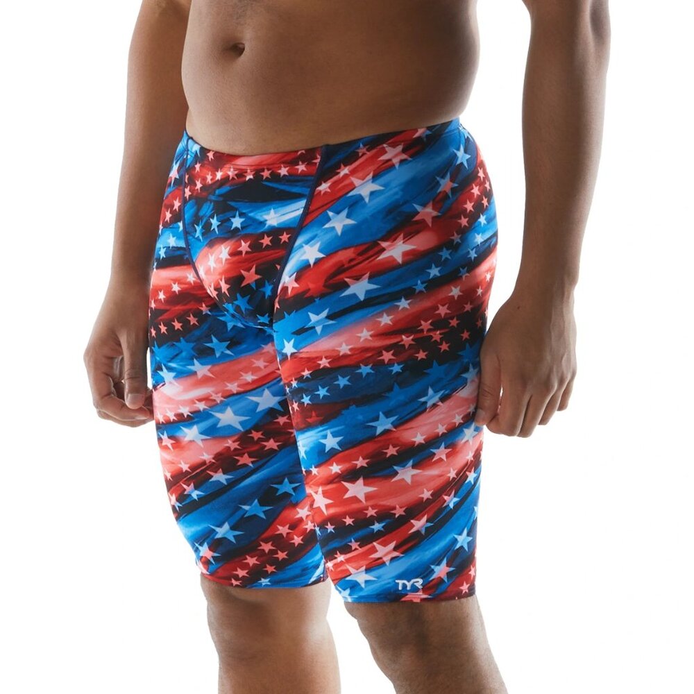 TYR Men’s Freedom Flag All Over Jammer Swimsuit